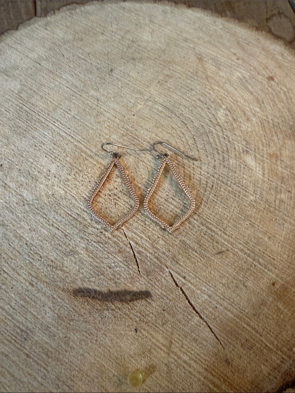 Kendra Scott Rose Gold Open Teardrop Earrings